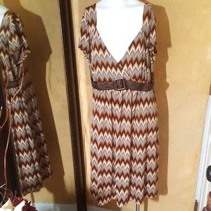 Pink Eli chevron dress plus size 2x